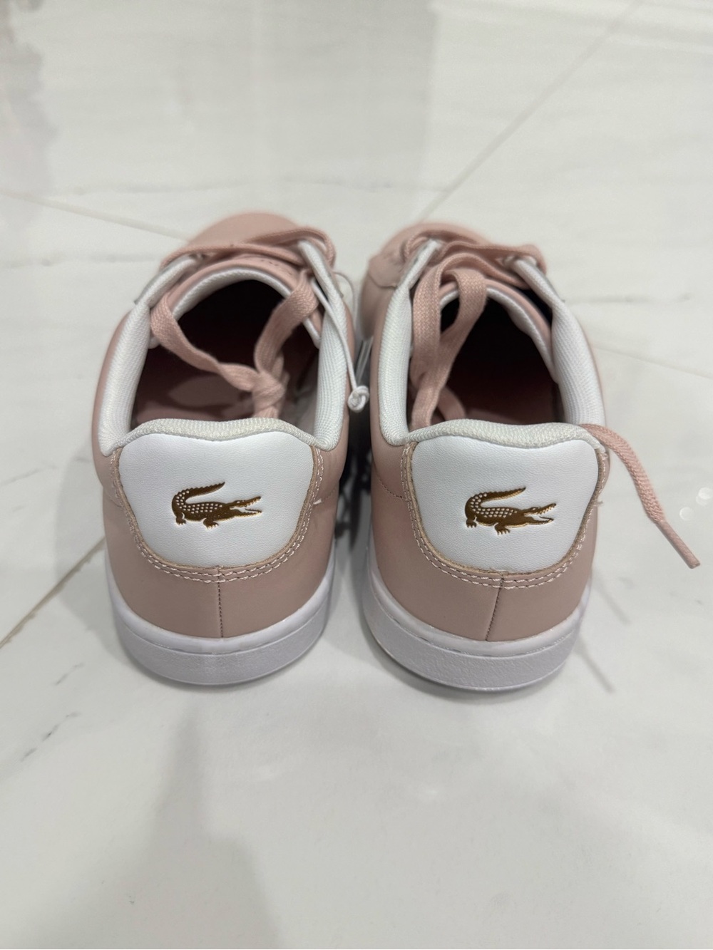 Lacoste Women’s Blush Pink Low-Top Leather Sneakers - Picture 4 of 5